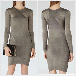 Reiss Kalila Bodycon Knee Length Jumper Sweater Dress‎ Viscose Wool Blend